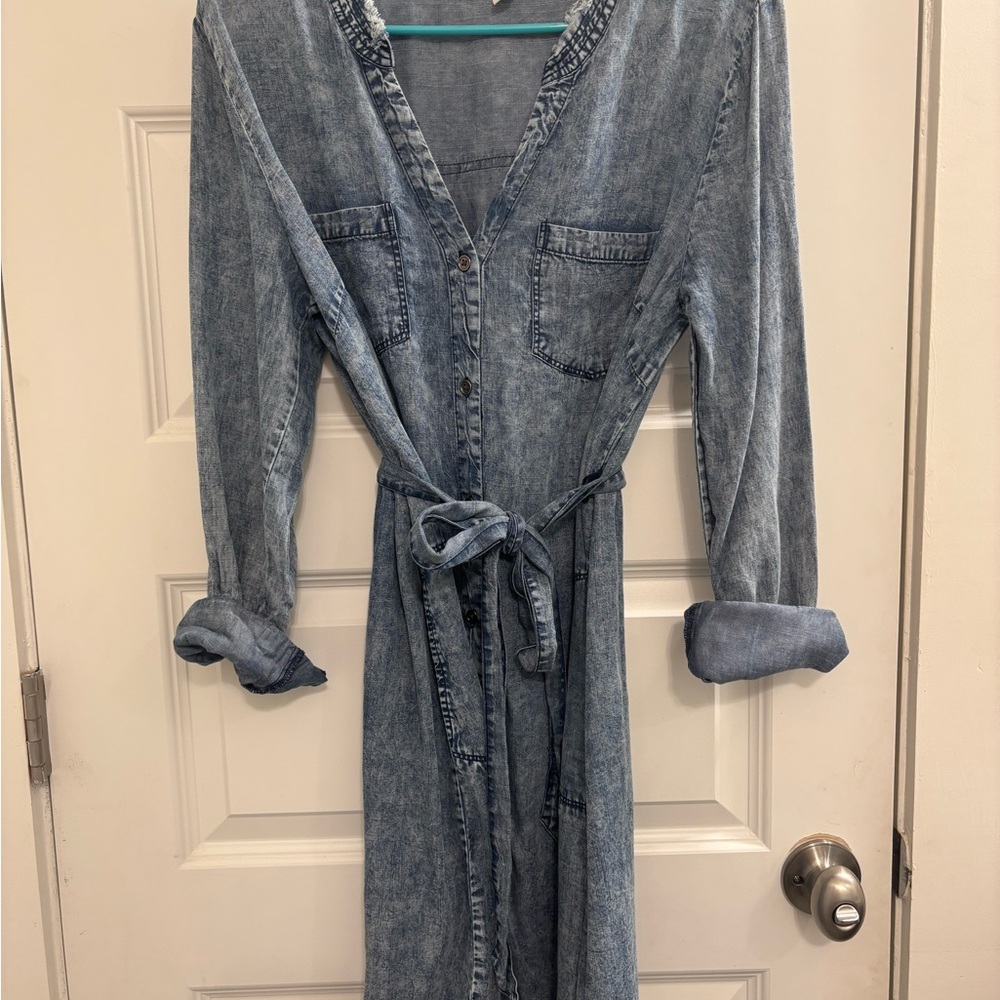 Cato Blue Denim Shirt Dress